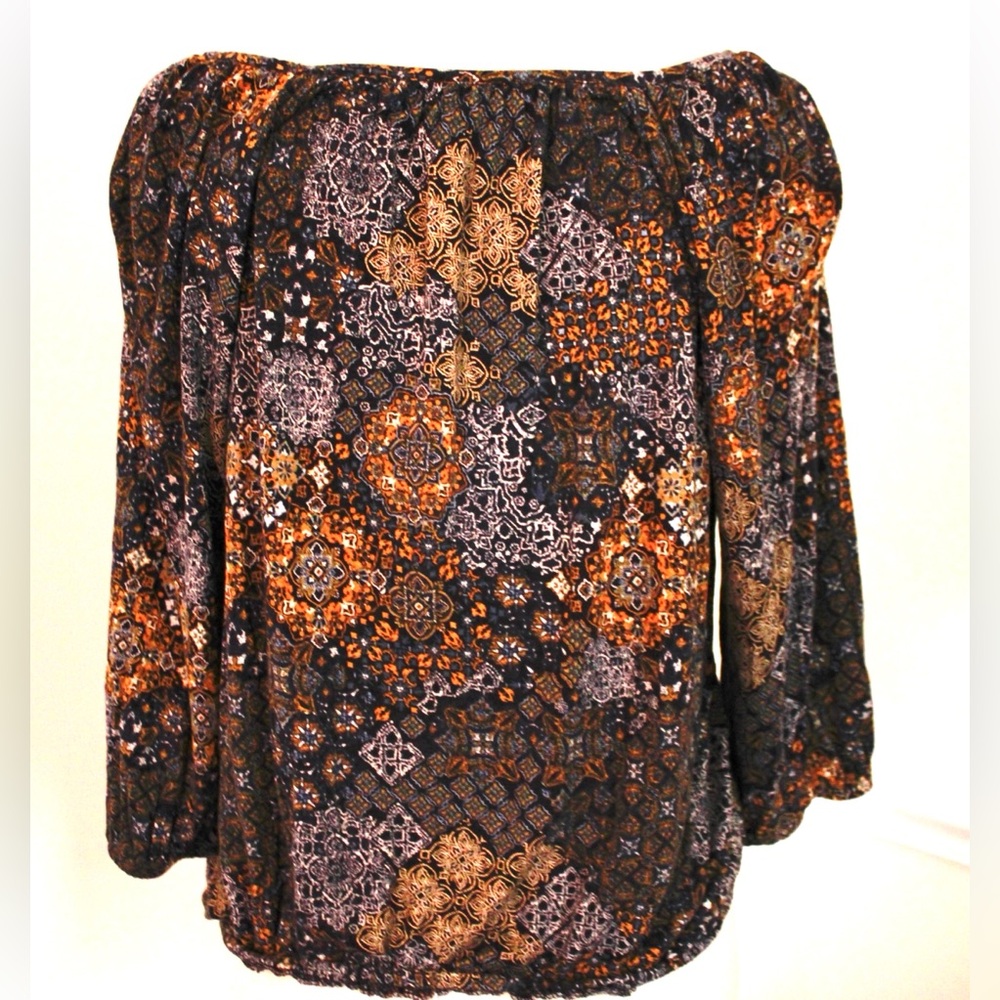 Michael Kors Bohemian Scoop Neck Top Blouse Size L